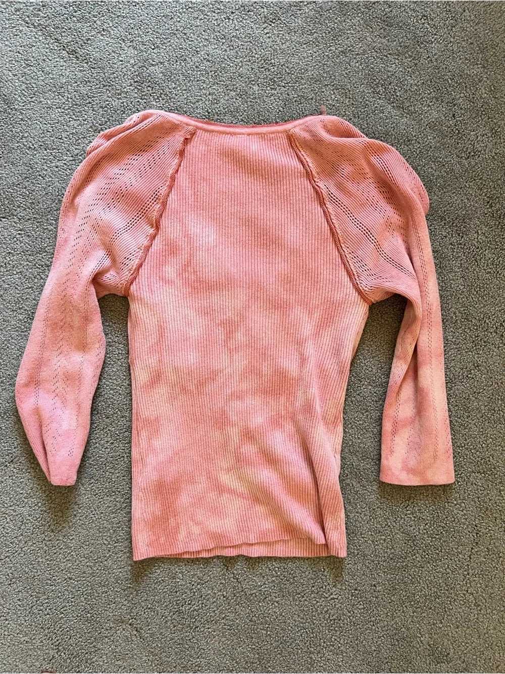 Free People Pink Long Sleeve Henley Knit Top